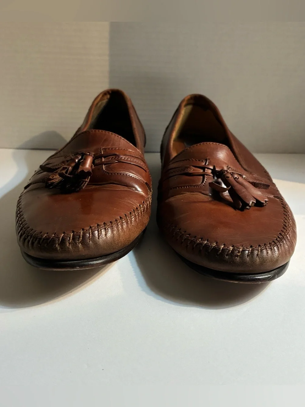 Giorgio Brutini Chestnut Brown Leather Tassel Loafers